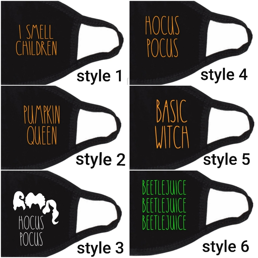 Rae Dunn font Halloween face mask